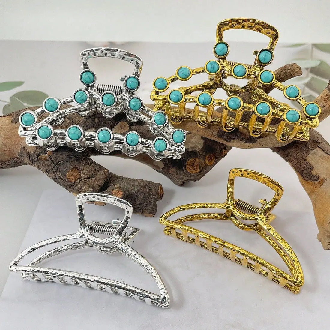 Artistic Retro Turquoise Classic Women's Back Head Hair Claw - Norellé