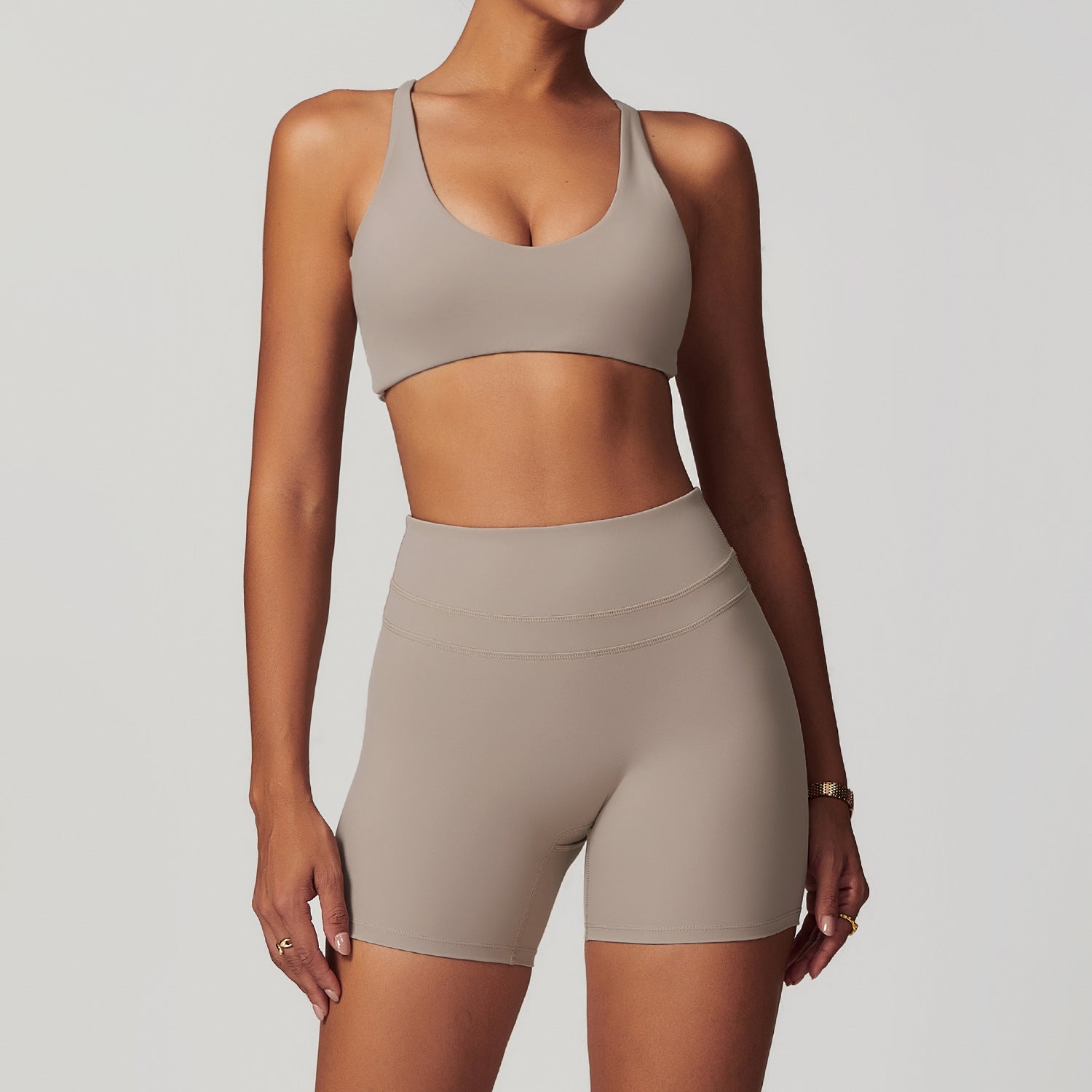 Women's Solid Color Sanding Tight Back Yoga Suit - Norellé