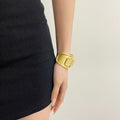 Gold Large Square Crystal Wide Bracelet - Norellé