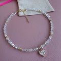 INS Sweet Cool Copper Inlaid Zircon Love Necklace - Norellé