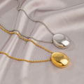 Titanium Steel Oval Pendant Necklace For Women Light Luxury Minority - Norellé