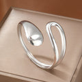 Retro 18K Stainless Steel Drop-shaped Interlaced Open-ended Bracelet Special-interest Design - Norellé