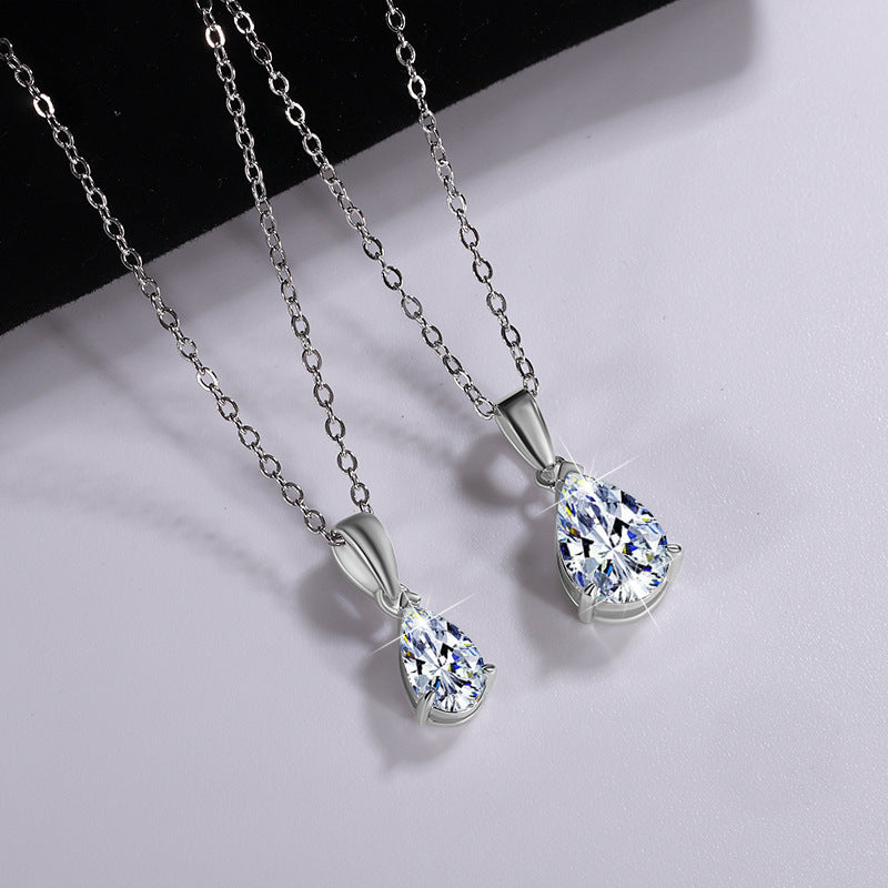 S925 Sterling Silver Moissanite Pendant Water Drop - Norellé