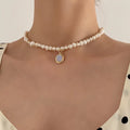 Pearl Clavicle Chain Jewelry Moonstone Pendant Necklace - Norellé