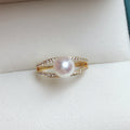 Simple AAA Zircon Natural Freshwater Pearl Ring - Norellé