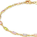 Colorful Women's Crystal Glass Round Oval Square Colored Anklet - Norellé