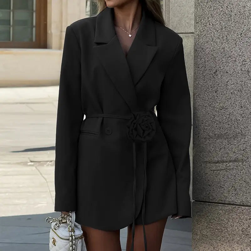 Women’s Fashion Belt Long Sleeve Blazer