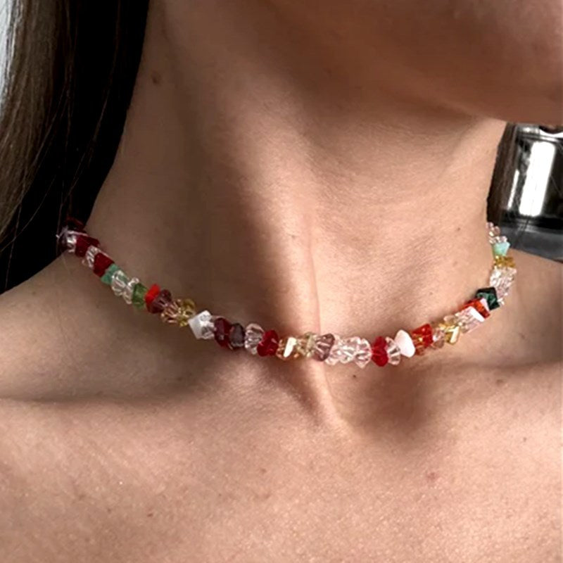 Geometric Multi-cut Glass Crystal Necklace - Norellé