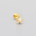 Flat-head Screw Twist Stud Earrings Opal Earrings - Norellé