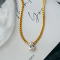 Water Drop Zircon Snake Bone Necklace Clavicle Chain - Norellé