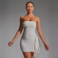 Stitching Tied Bandeau Short Skirt Sheath Dress - Norellé