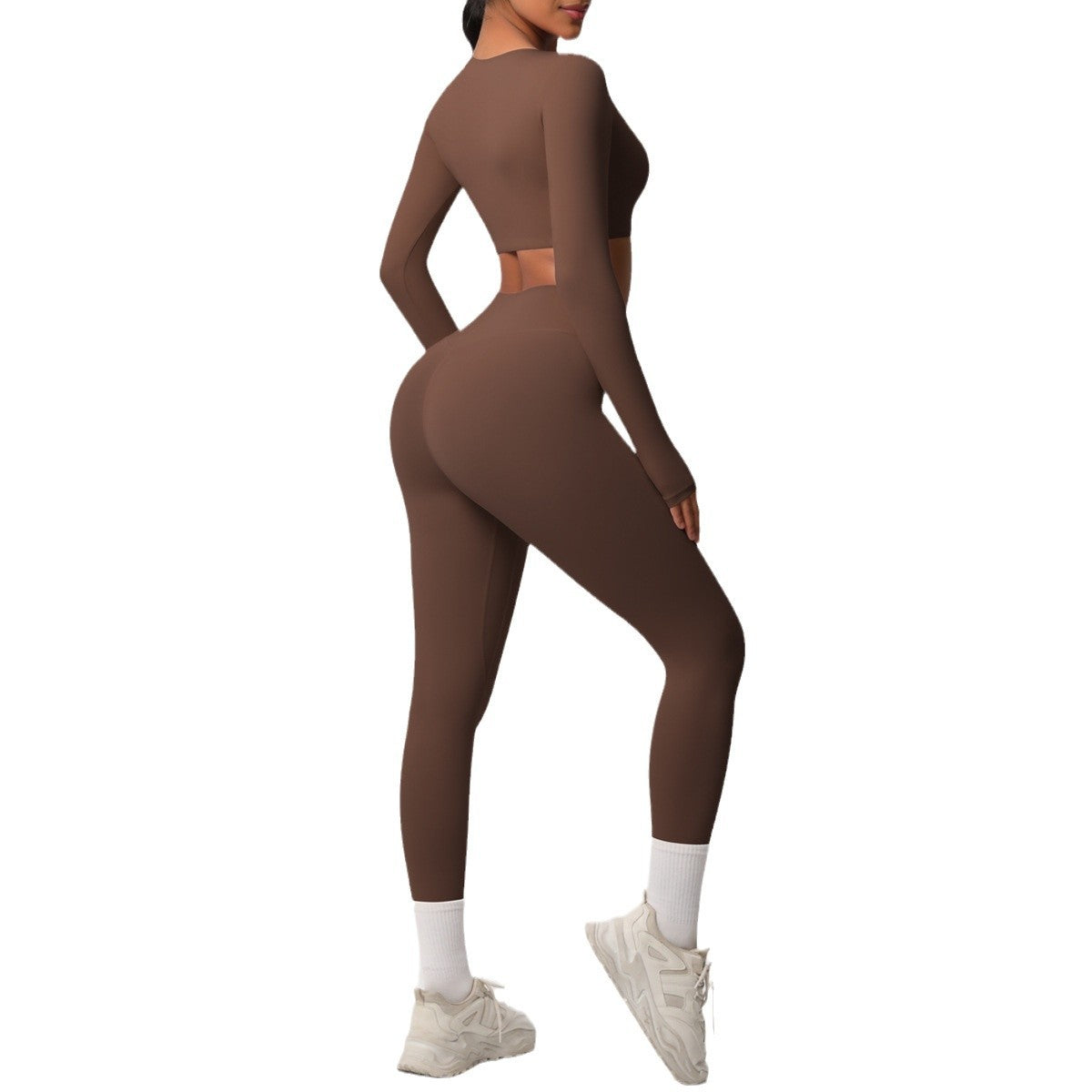 Double-sided Nylon Brushed Nude Feel Tight Exercise Yoga Clothes Suit - Norellé