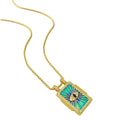 Copper Plating 18K Gold Drop Oil Color Tarot Necklace - Norellé