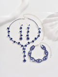 Fashion Crystal Necklace Ear Stud Bracelet Jewelry Accessories - Norellé