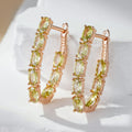 Double Layer Oval Olive Green Zircon Luxury Dangle - Norellé