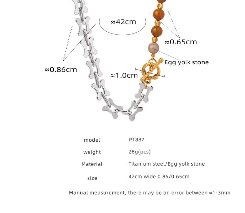 Titanium Steel Personalized Beaded Necklace