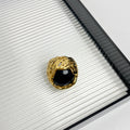 Antique Round Texture Hollow Inlaid Natural Stone Ring - Norellé