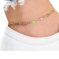 Colorful Women's Crystal Glass Round Oval Square Colored Anklet - Norellé