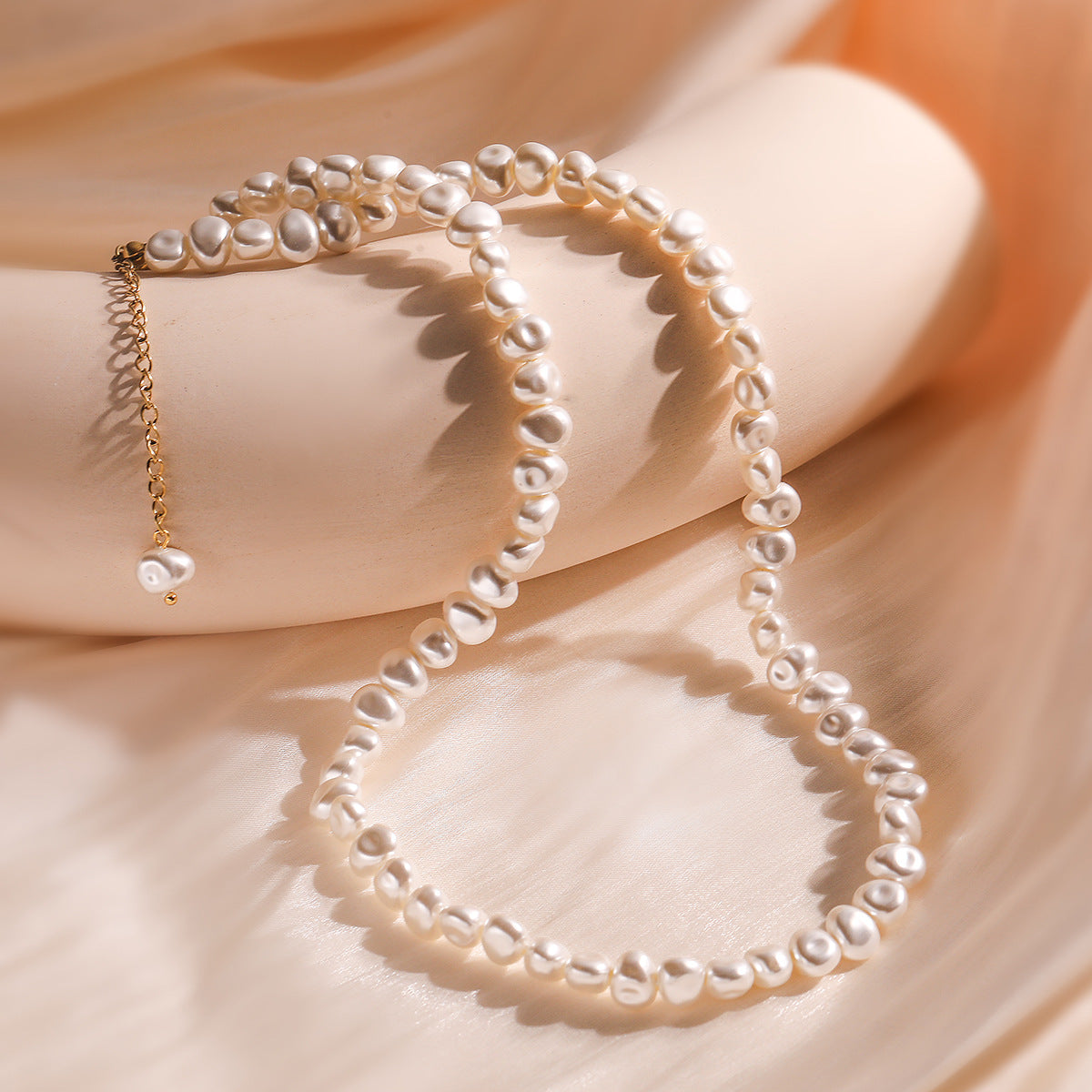 Aogu Cross-border INS Simple Baroque Pearl Necklace - Norellé