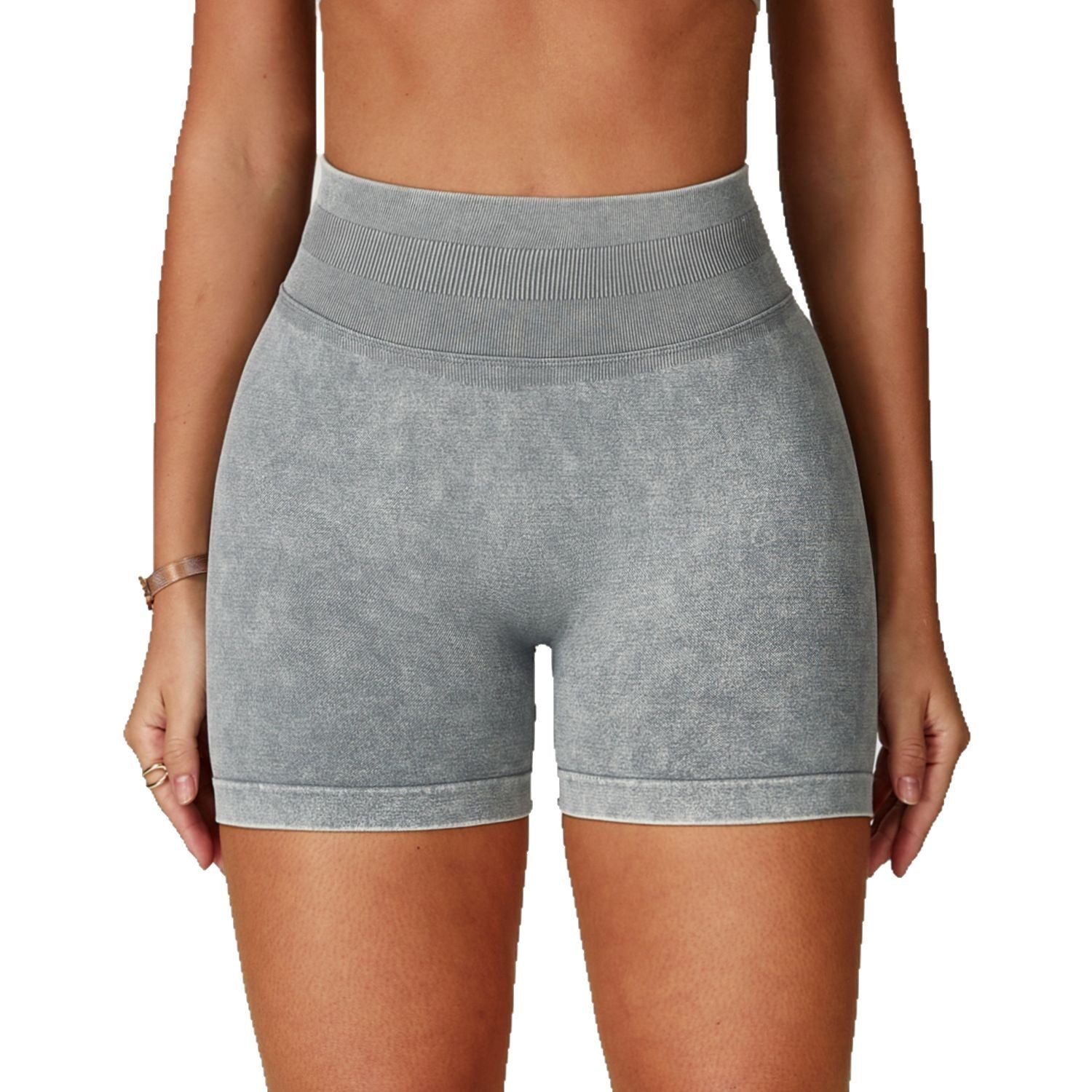 Seamless Stone Washed Yoga Shorts High Waist Hip Lift Shorts - Norellé