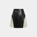 Skirt High Waist PU Stitching Skirt - Norellé