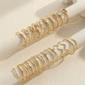 Simple Rhinestone Love Wave Ring 28-piece Set - Norellé