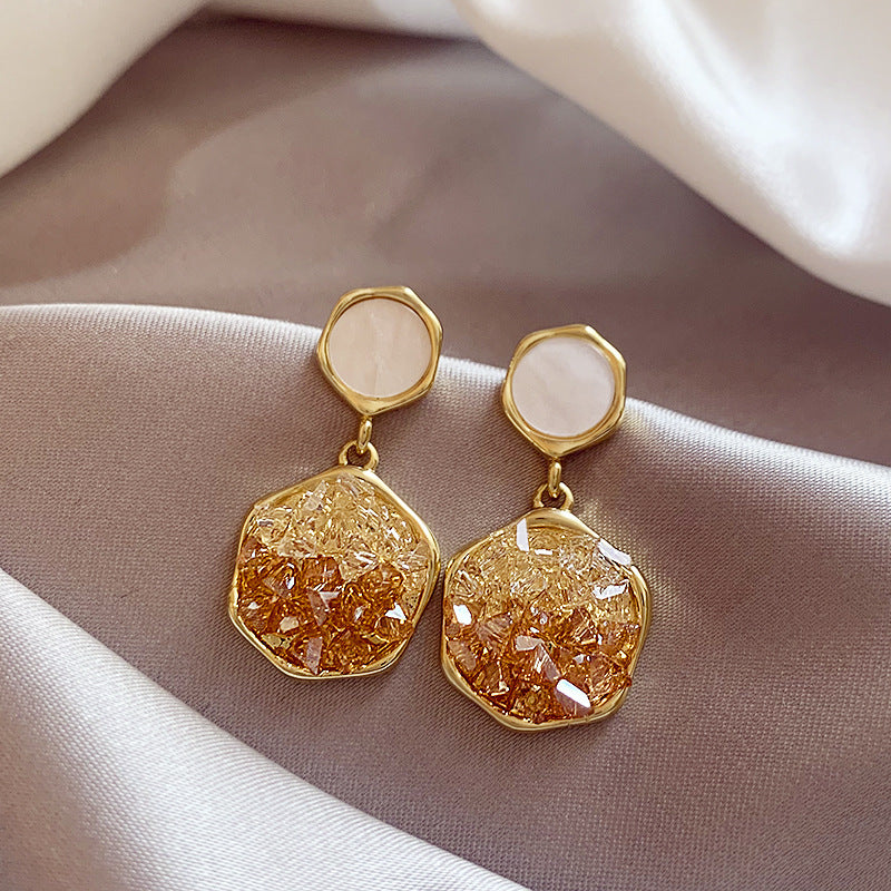 Women's Brown Gradient Crystal Diamond In The Debris Stud Earrings - Norellé