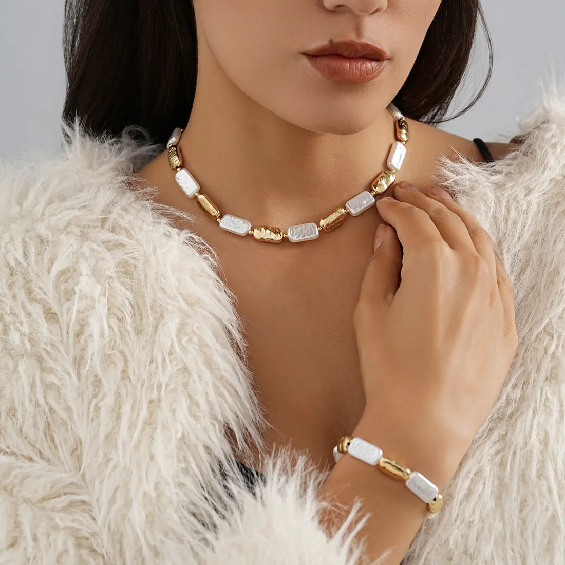 Creative Stitching Metal Necklace Bracelet For Women - Norellé