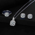Square Bag Diamond Necklace Rings Ear Studs Suit - Norellé