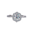 S925 Silver Moissanite Star River Diamond Ring Platinum Plated - Norellé