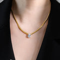 Water Drop Zircon Snake Bone Necklace Clavicle Chain - Norellé