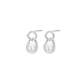 S999 Sterling Silver Pure Silver Light Luxury Stud Earrings Pearl Natural Freshwater - Norellé