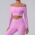 Off-shoulder Yoga Clothing Top Push Up With Breast Pads - Norellé