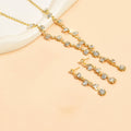 Fashion Crystal Necklace Ear Stud Bracelet Jewelry Accessories - Norellé