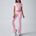 Casual Solid Color Slim Fit Short Sleeve Trousers Suit - Norellé