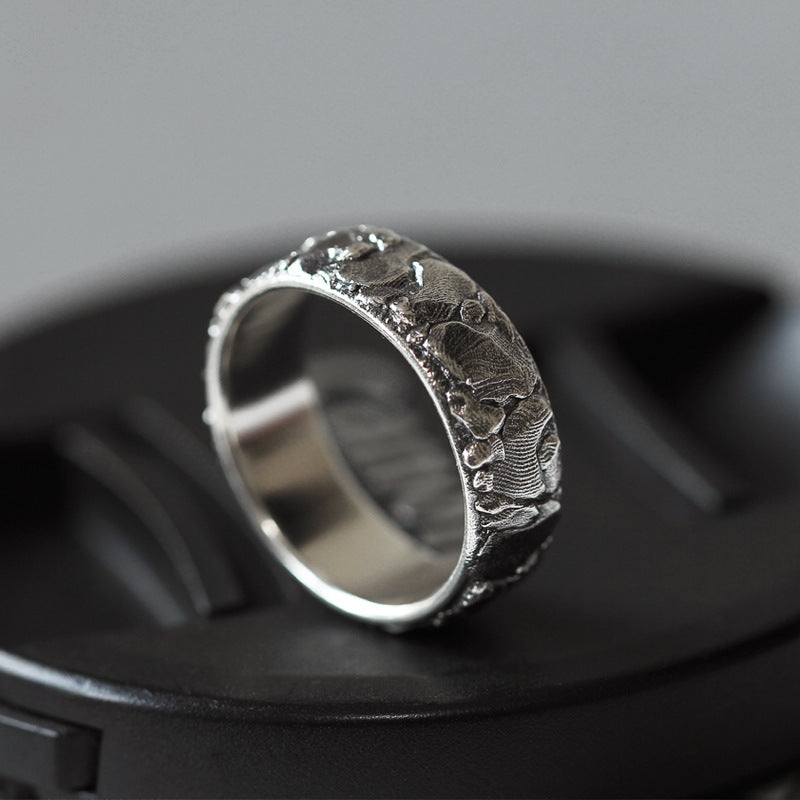 Seven Shang The Temperature Of Stone Impression Marcasite Ring Retro - Norellé