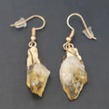 Natural Raw Ore Citrine Amethyst Rough Stone Simple Matching Earrings - Norellé