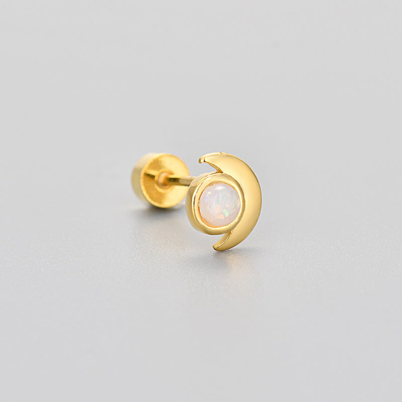 Flat-head Screw Twist Stud Earrings Opal Earrings - Norellé