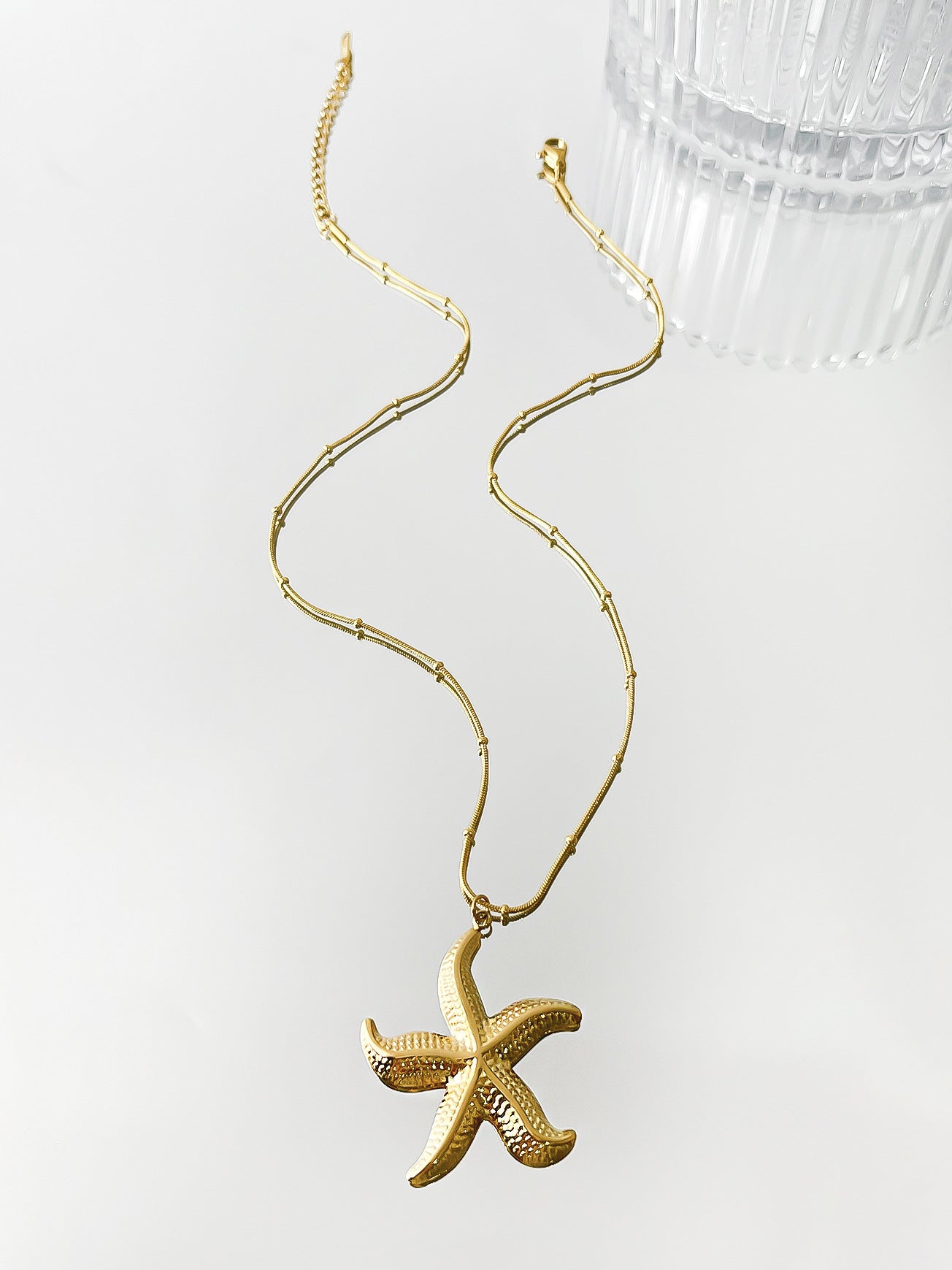 Stainless Steel Ocean Elements Cold Real Gold Electroplated Color Necklace - Norellé