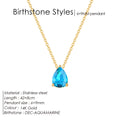 Stainless Steel Stylish Water Drop Zircon Necklace - Norellé