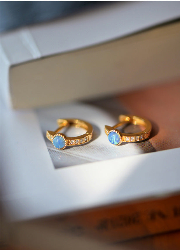 High-grade Opal Earrings Small Ear Ring Opal - Norellé