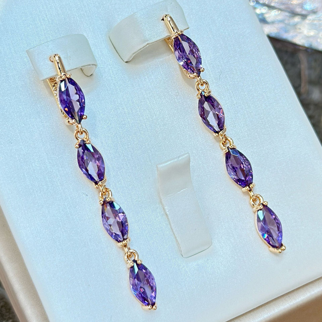Amethyst Zircon Earrings Necklace Ring Suit - Norellé