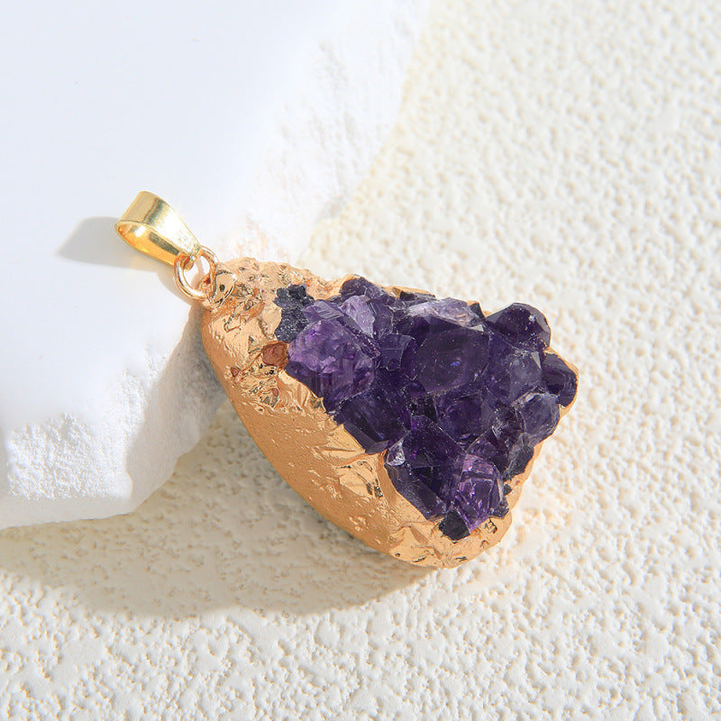 Fashion Irregular With Personality Amethyst Necklace Pendant - Norellé