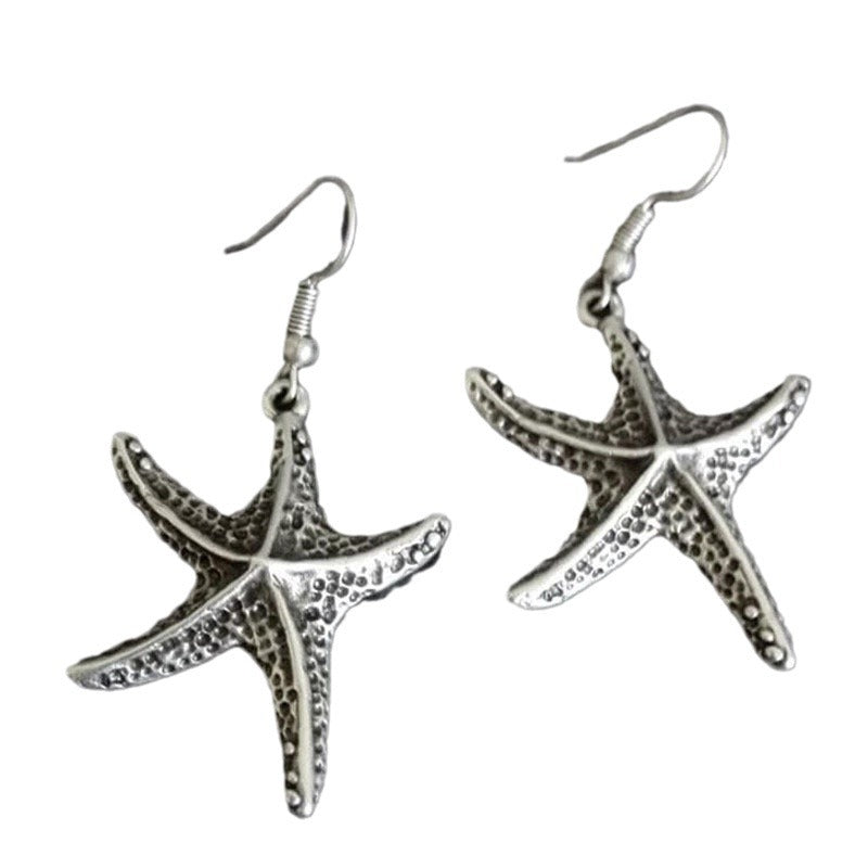 Simple Starfish Shape Drop Earrings Alloy - Norellé
