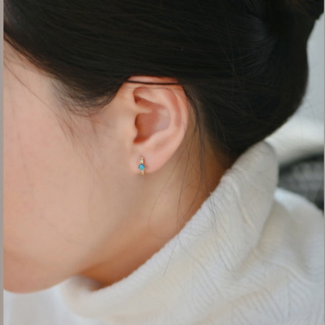 High-grade Opal Earrings Small Ear Ring Opal - Norellé