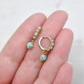 Turquoise Encircling Ear Ring With Embellished Stud Earrings - Norellé