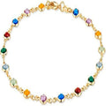 Colorful Women's Crystal Glass Round Oval Square Colored Anklet - Norellé