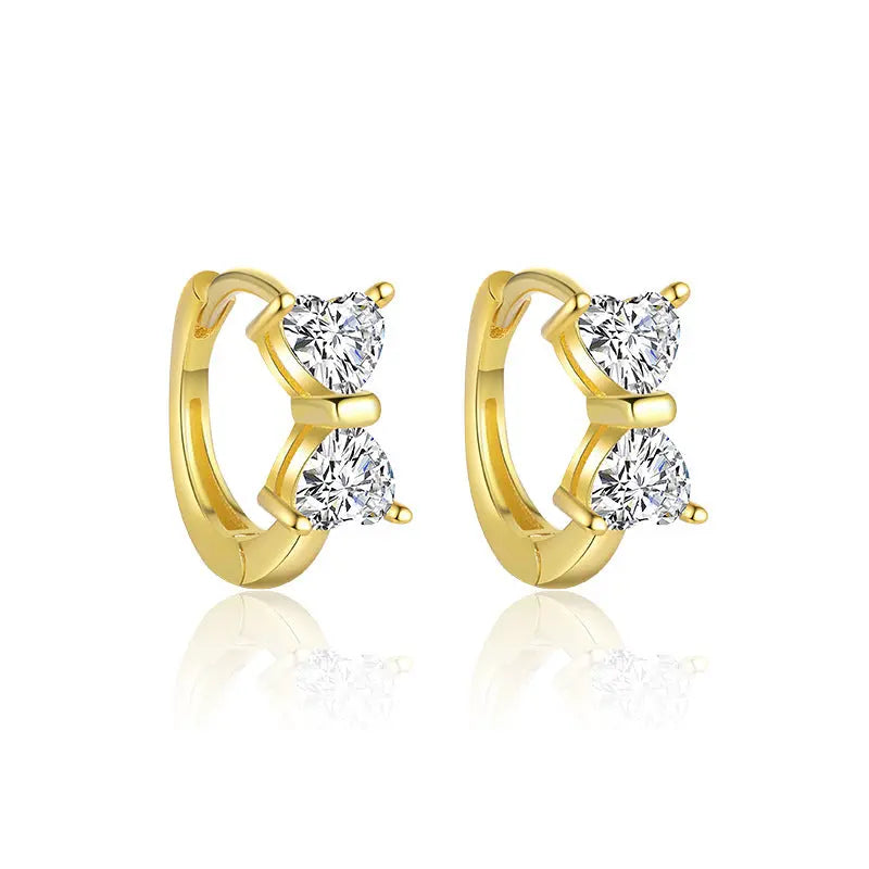S925 Sterling Silver Light Luxury Inlaid Zircon Trendy Earrings - Norellé