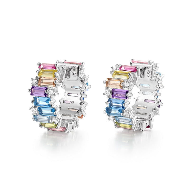 Irregular Color Zirconium Ear Studs - Norellé