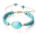 Hand-woven 4MM Natural Blue Turquoise Beads Irregular Bracelet - Norellé